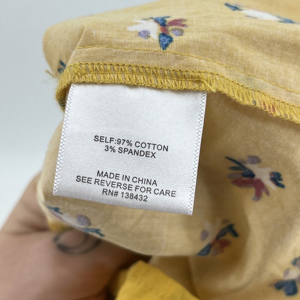 Modcloth Dynamo Daytime Button Up Womens Size S Yellow Cotton Blouse Retro - Picture 7 of 8